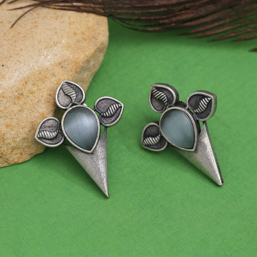 Grey Color Oxidised Earrings (GSE2960GRY)