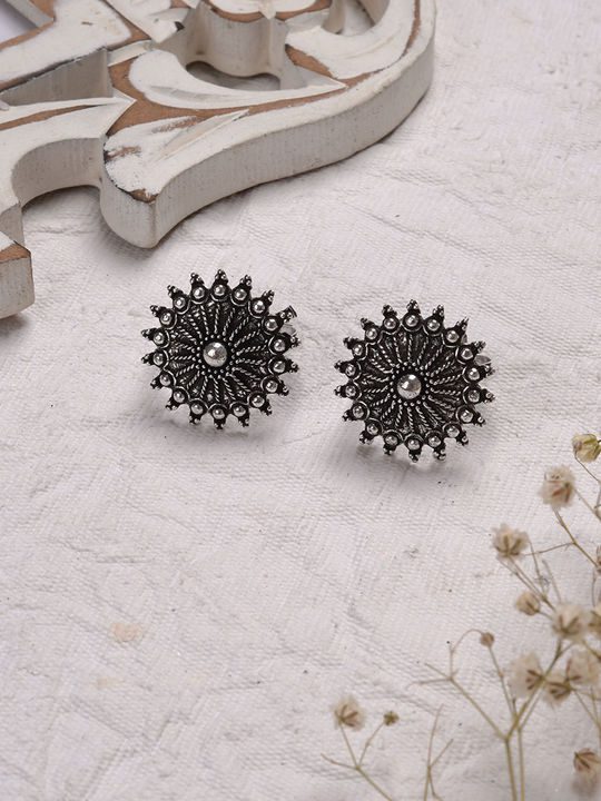 Oxidised Designer Filigree Art Oxidised Toe Rings (DTR016U41045)