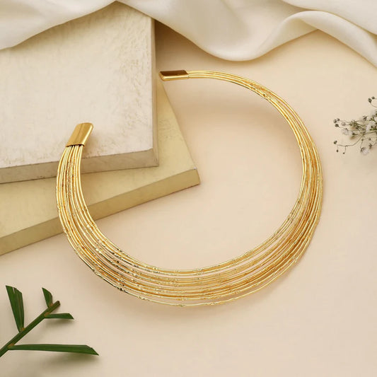 Stylish Gold Color Amrapali Hansli Necklace AMPN105GLD
