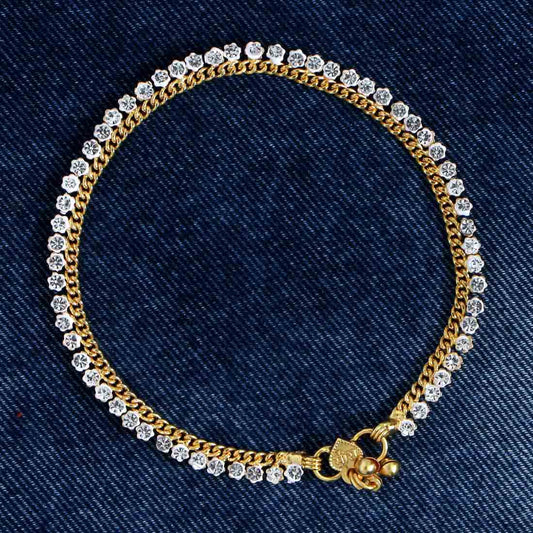 Gold Color Diamond Rhinestone Anklets (ANK352GLD)