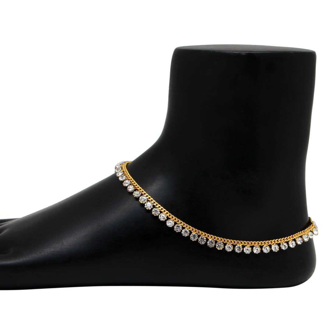 Gold Color Diamond Rhinestone Anklets (ANK352GLD)