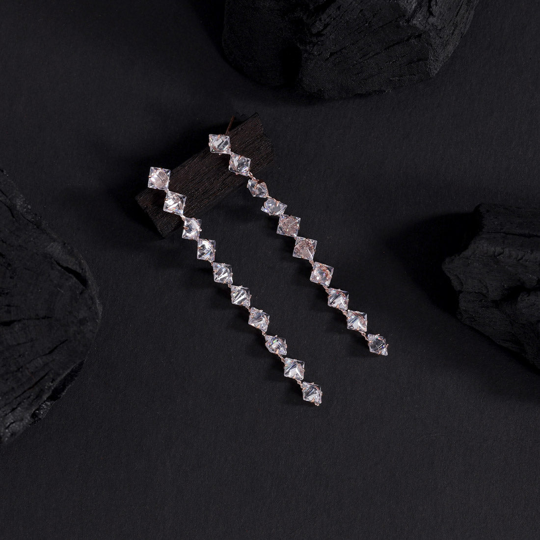 White Color Diamond Stone Earrings (ANTE1677WHT)