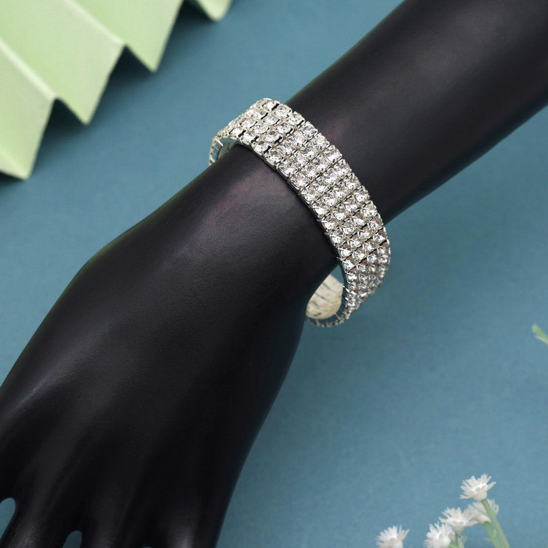 Silver Color Rhinestone Bracelet (CRTB221SLV)