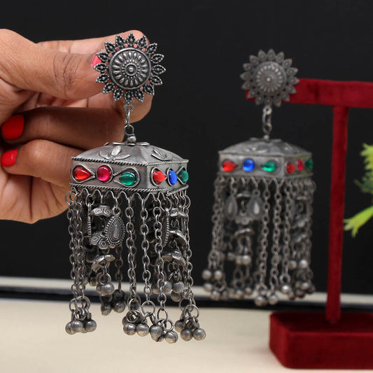 Multi Color Oxidised Big Jhumka Earrings (GSE2343MLT)