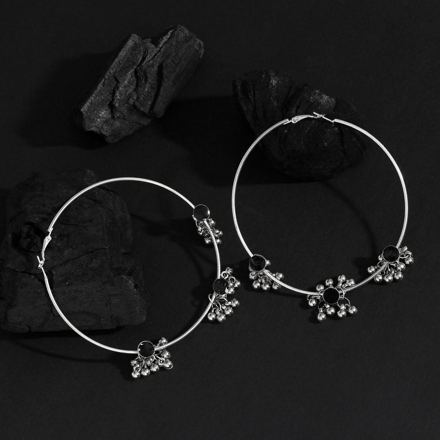 Black Color Oxidised Earrings (GSE2427BLK)