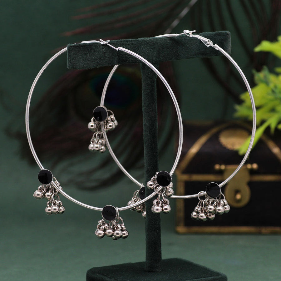 Black Color Oxidised Earrings (GSE2427BLK)