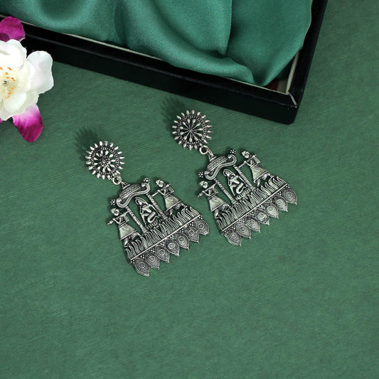 Silver Color Oxidised Earrings (GSE2466SLV)