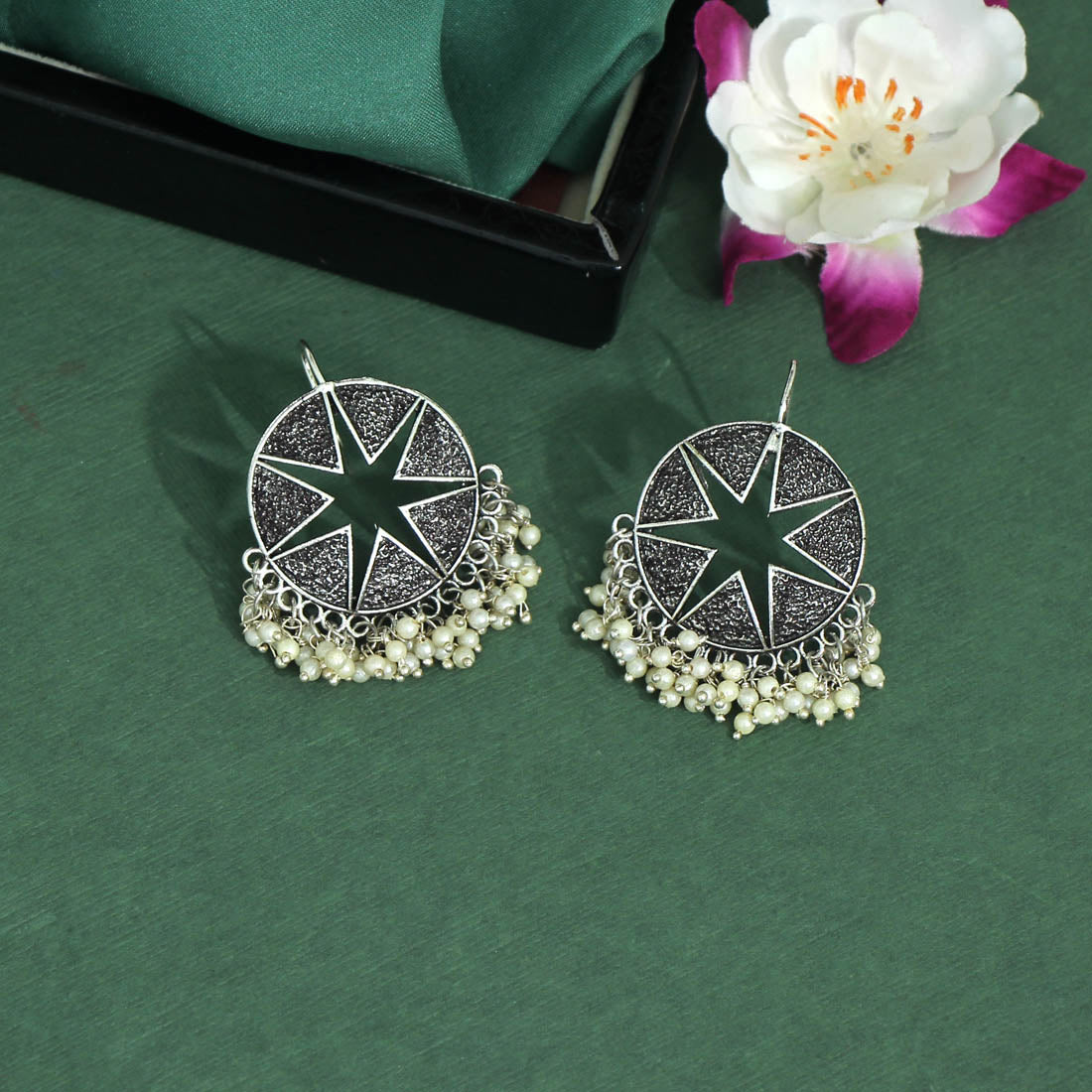 Silver Color Oxidised Earrings (GSE2472SLV)