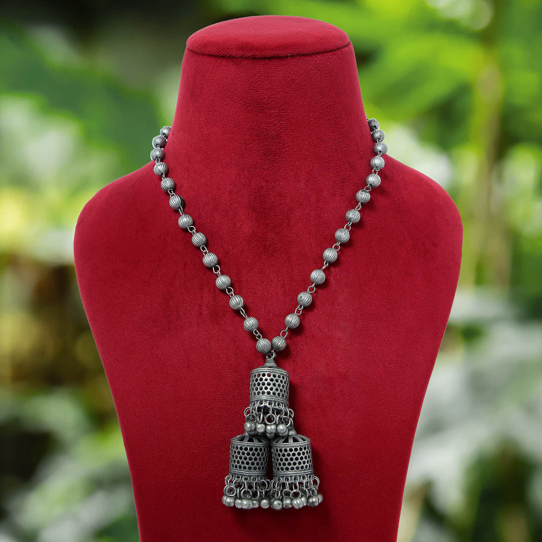 Silver Color Oxidised Necklace (GSN1650SLV)