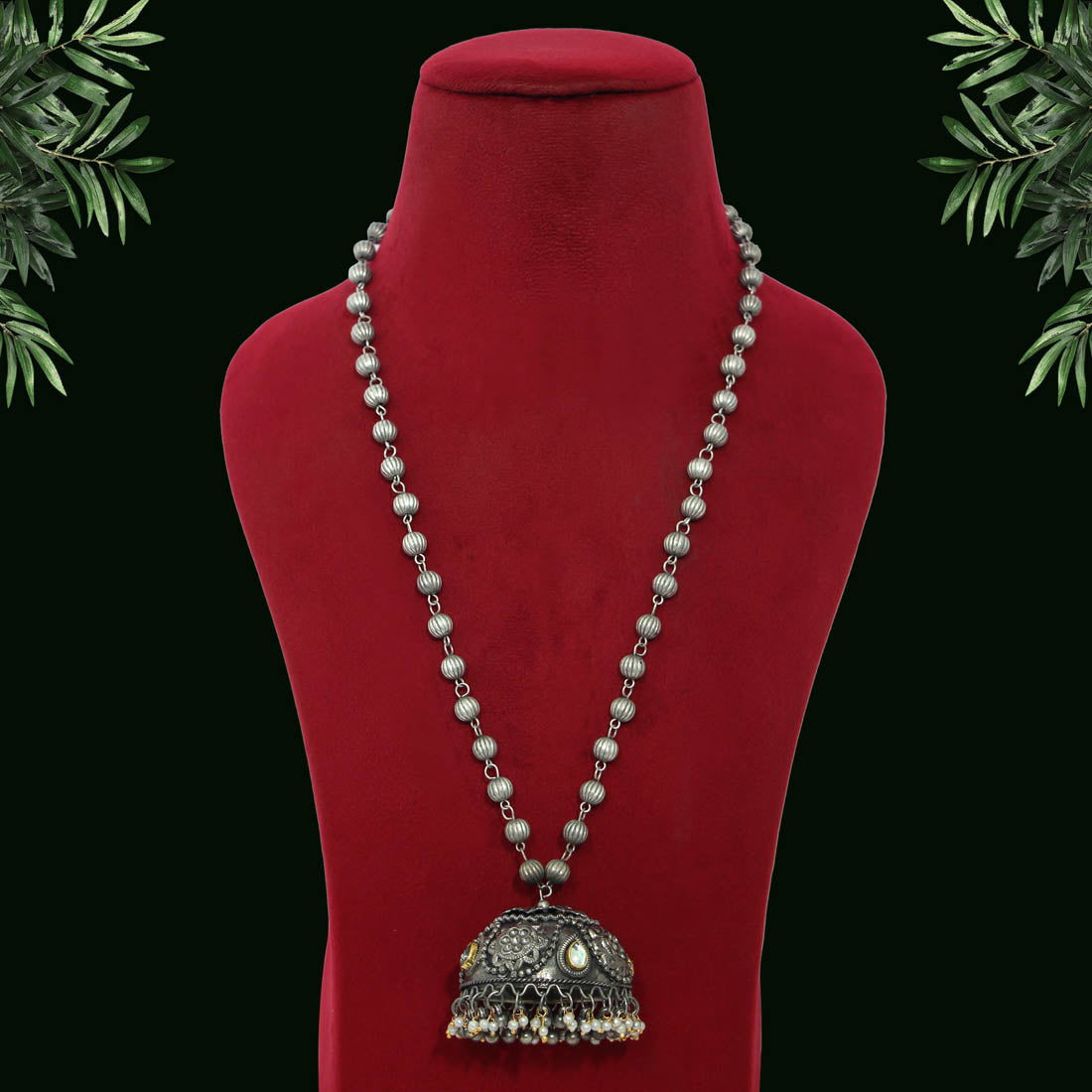 Silver Color Oxidised Necklace (GSN1681SLV)