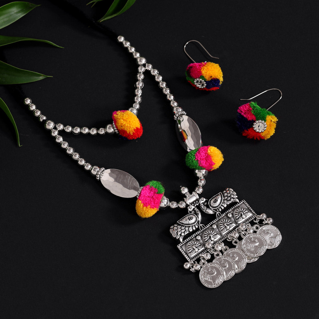 Multi Color Oxidised Necklace Set (GSN1941MLT)