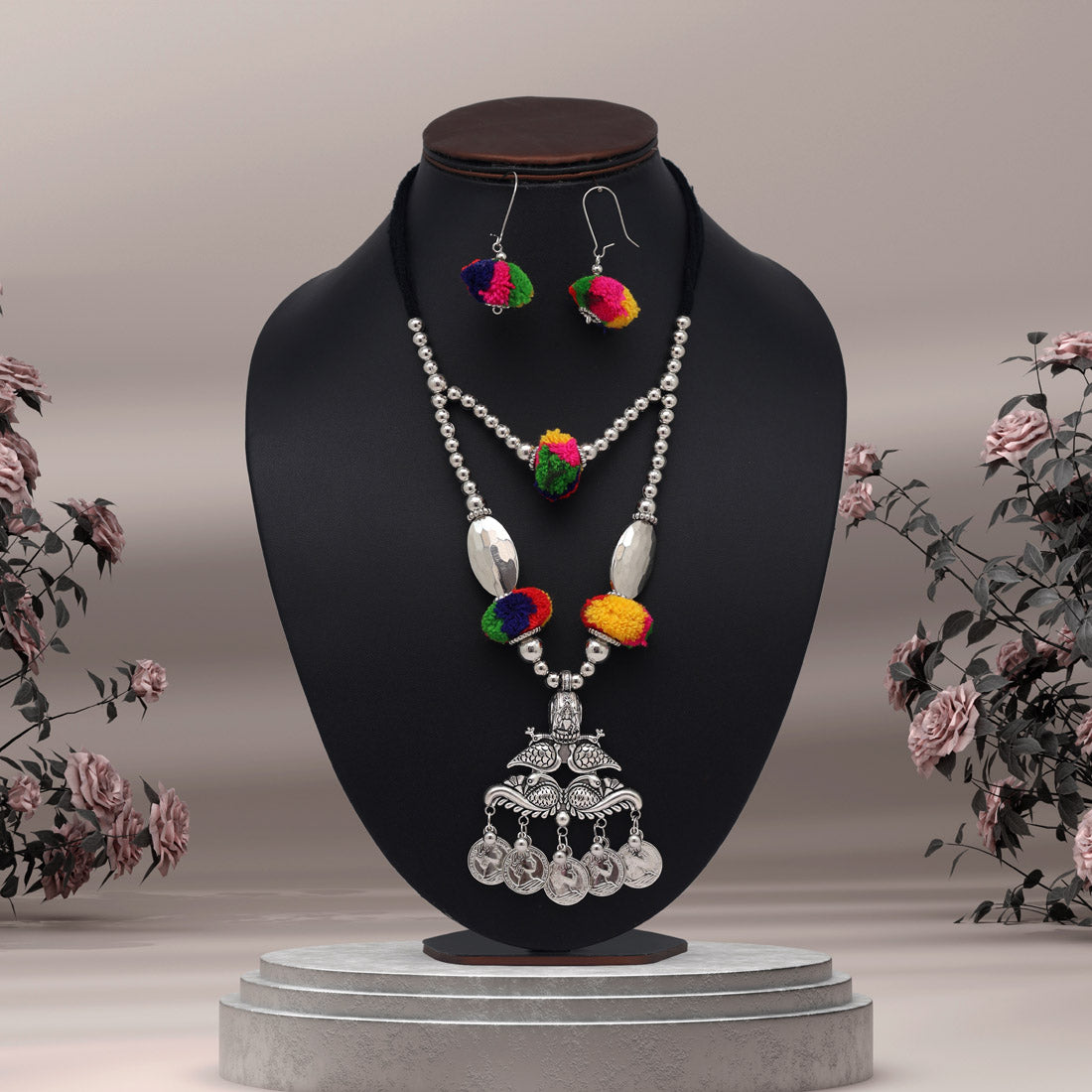 Multi Color Oxidised Necklace Set (GSN1942MLT)