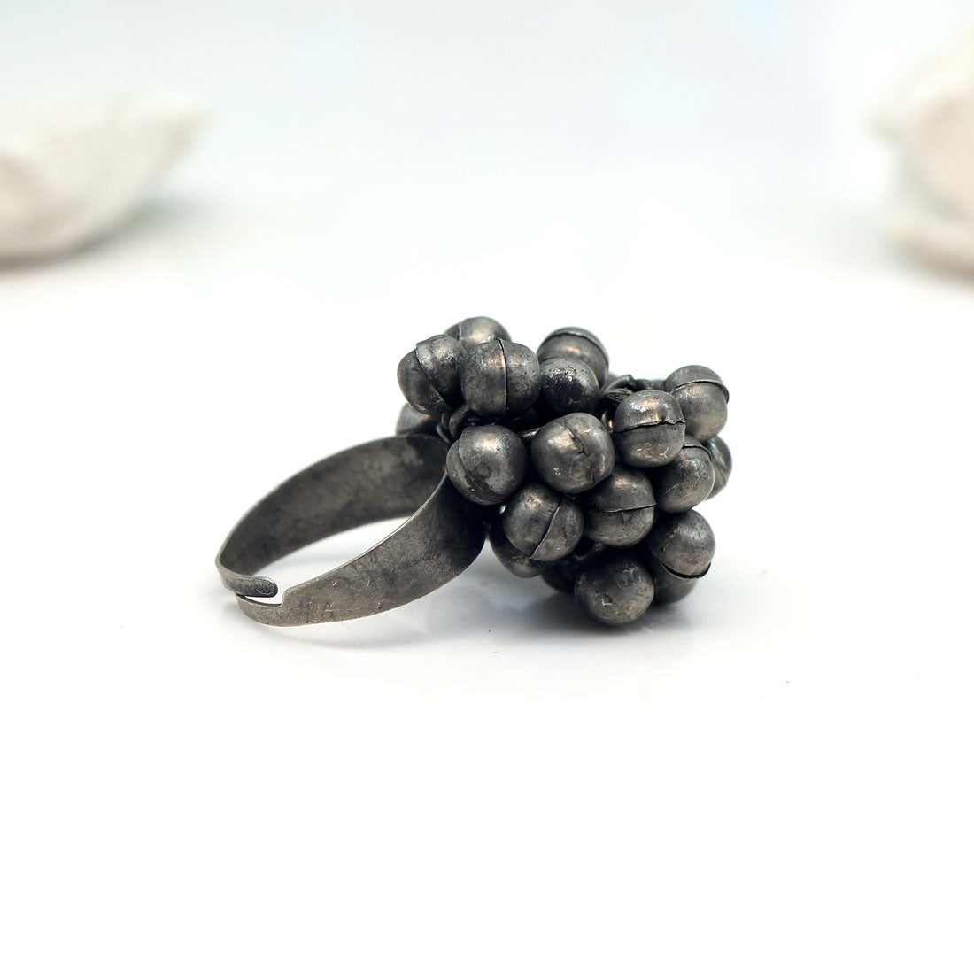 Silver Color Oxidised Ring (GSR483SLV)