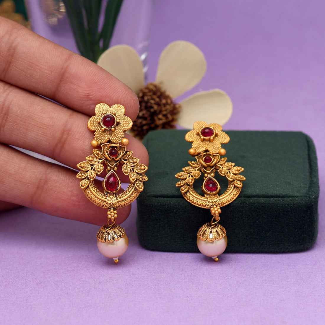 Rani Color Matte Gold Brass Earrings (MGE223RNI)