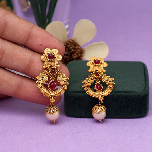 Rani Color Matte Gold Brass Earrings (MGE223RNI)