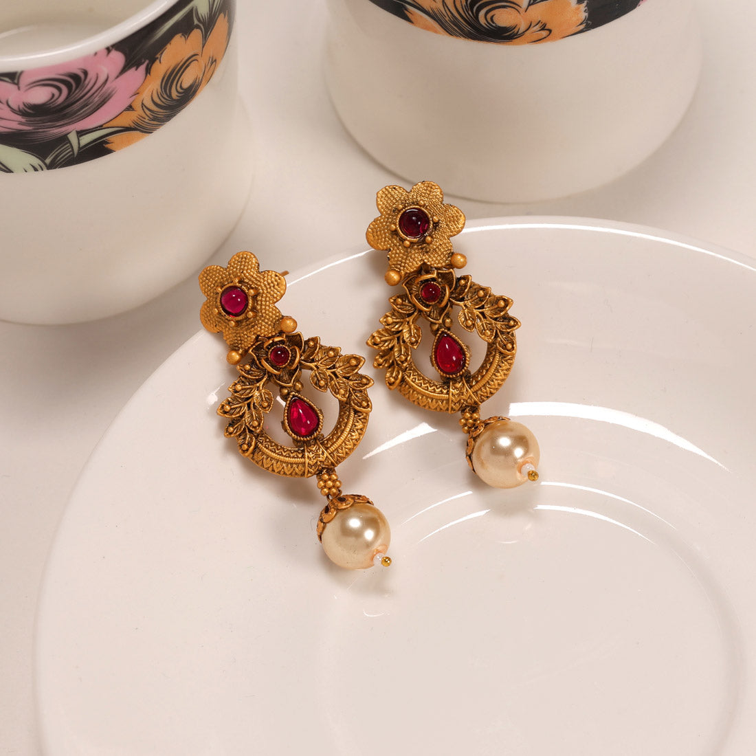 Rani Color Matte Gold Brass Earrings (MGE223RNI)