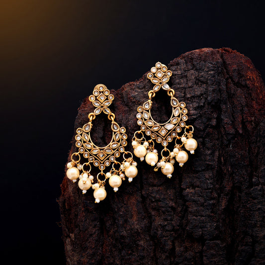 Gold Color Matte Gold Earrings (MGE266GLD)