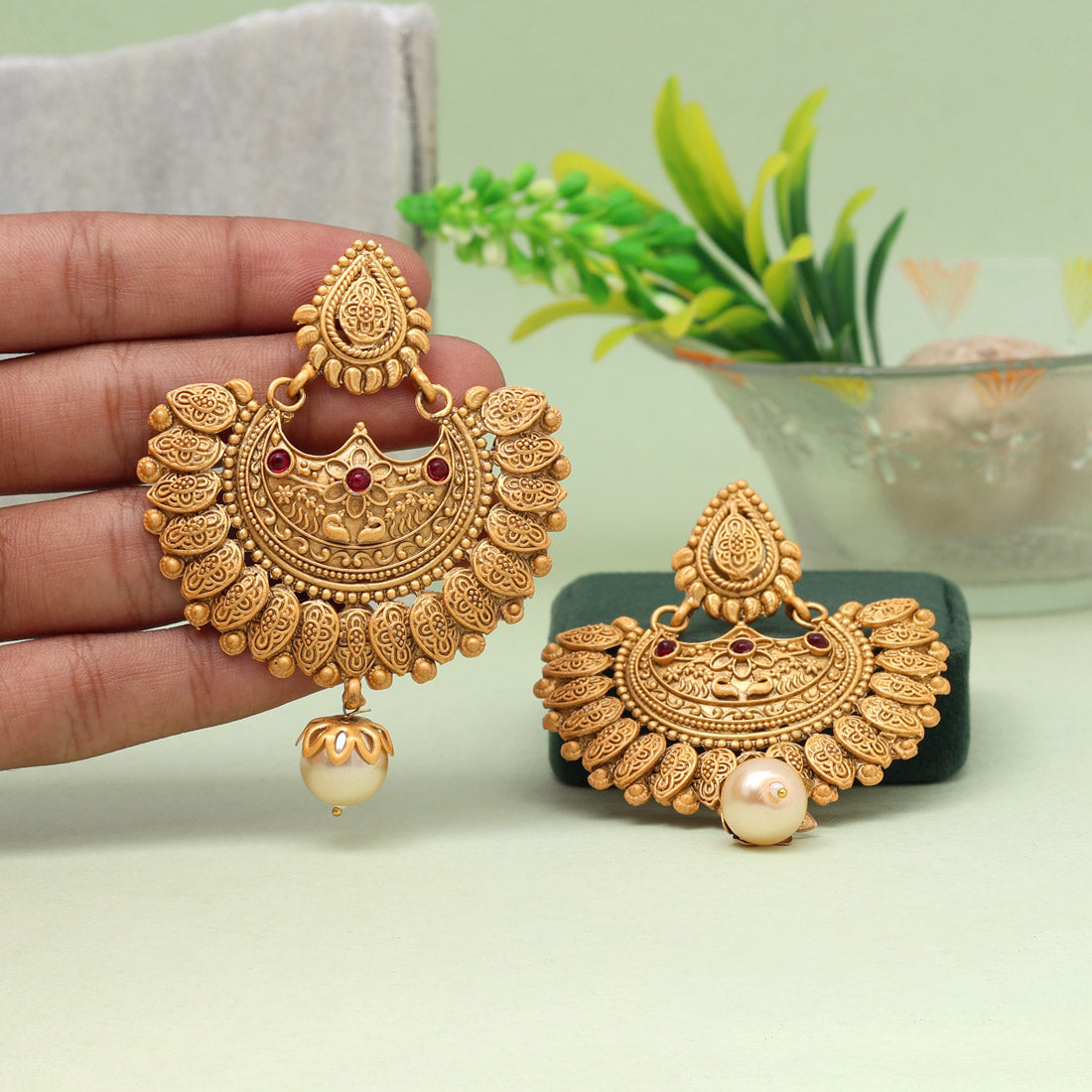 Rani Color Matte Gold Brass Earrings (MGE276RNI)