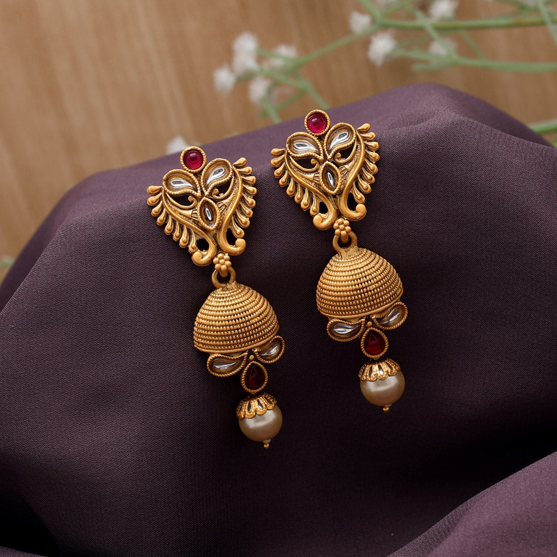 Rani Color Matte Gold Brass Earrings (MGE293RNI)