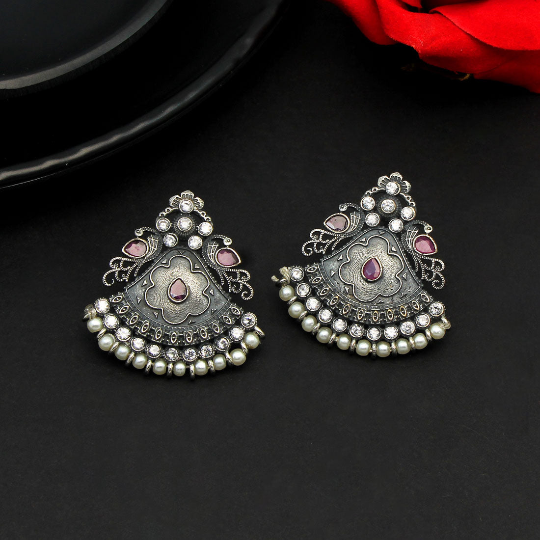 Rani Color Premium Oxidised Earrings (PGSE2604RNI)