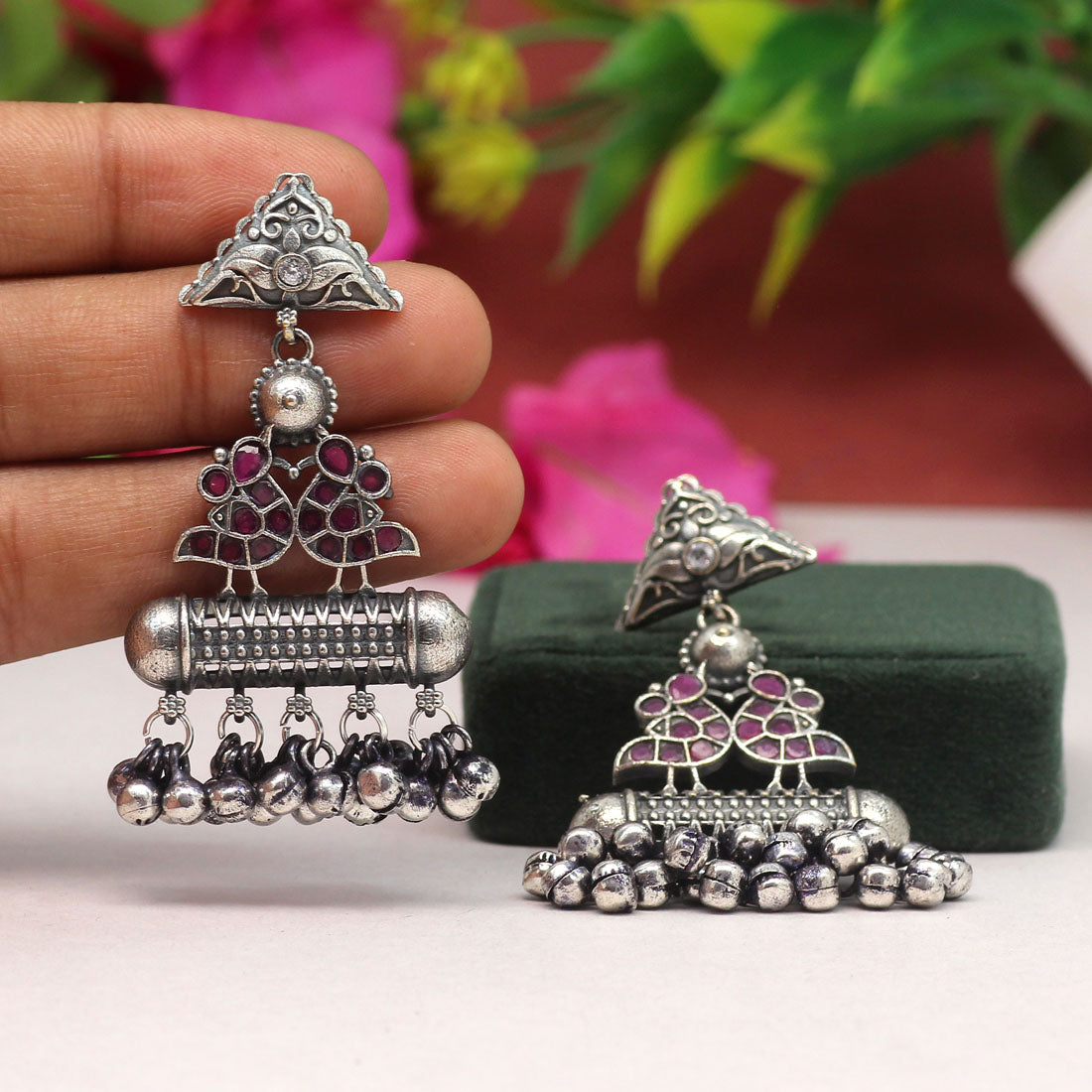 Rani Color Premium Oxidised Earrings (PGSE2732RNI)