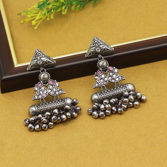 White Color Premium Oxidised Earrings (PGSE2732WHT)