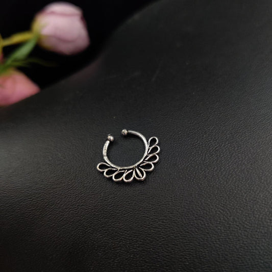 Silver Plated Oxidized Septum Nose Rings (DNR056V20810)